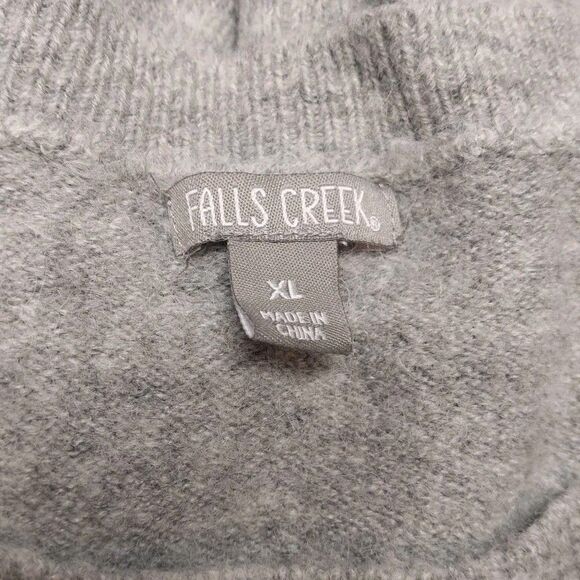 Falls Creek Womens Tunic Sweater Sz XL Gray Wool Blend Oversized Side Slits Cozy - Picture 6 of 8